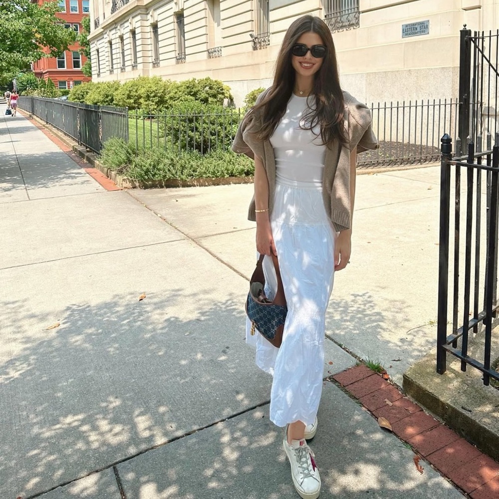 Aritzia White Long Skirt